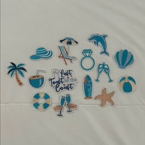 14 Piece Beach Bachelorette Party Iron-On Sew-On Patch Set